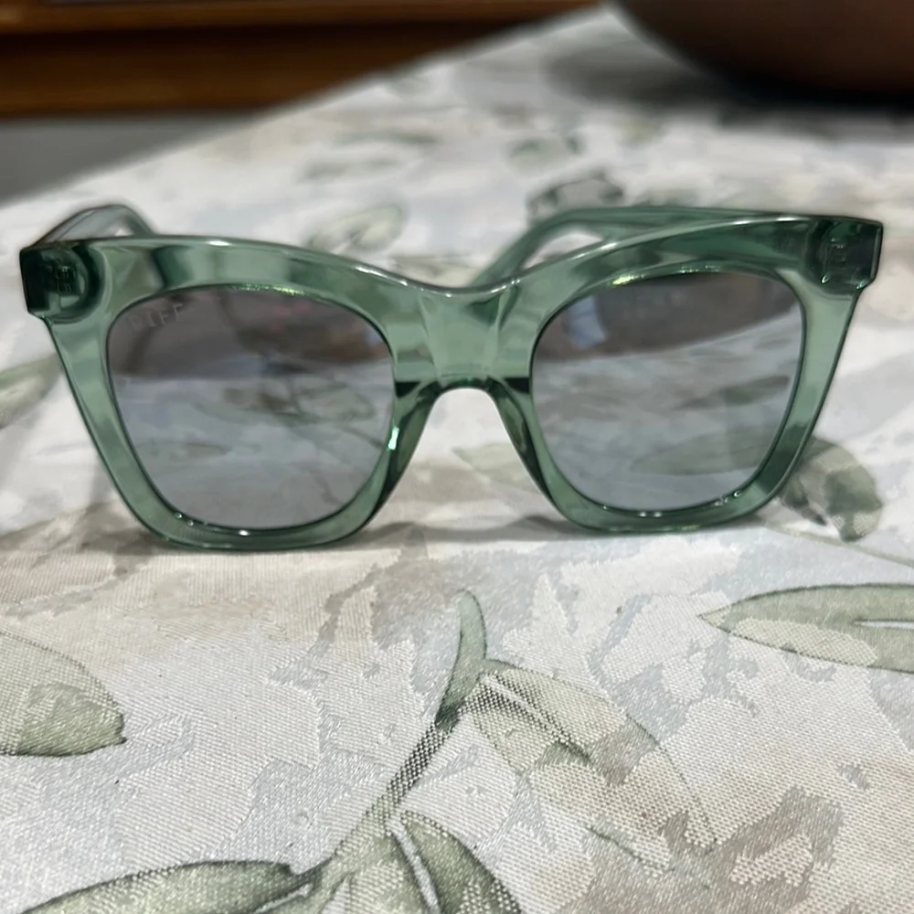 Diff Eyewear Green Transparent Sunglasses - Picture 1 of 6
